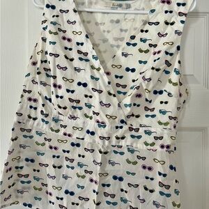 Boden White Wrap Blouse with Notched Collar